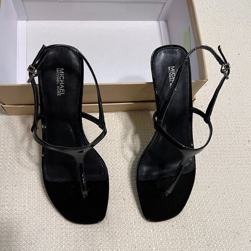 T-Strap Patent Leather Sandals